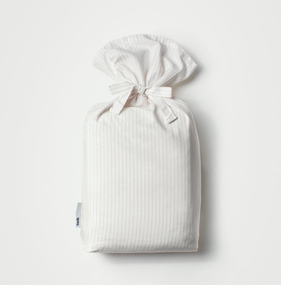 Classic Duvet Cover - Chalk and Clay pinstripes