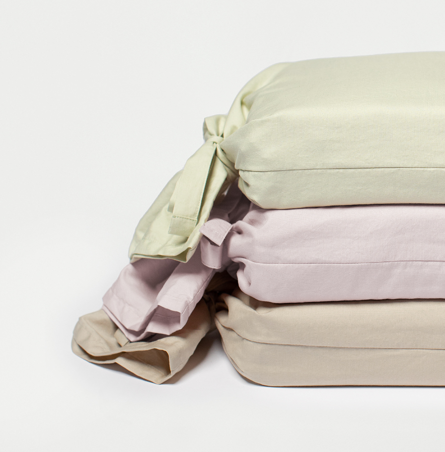 Percale cotton bedding - Sage, Lilac, Sand bundles -Designer bedding Canada