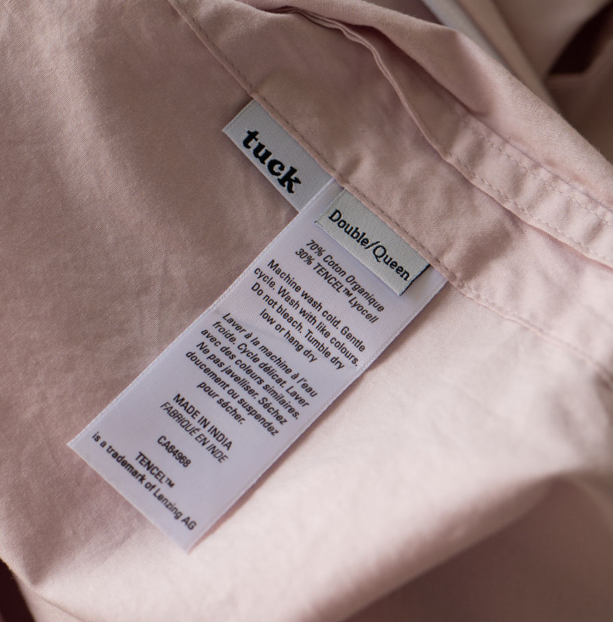 Percale cotton duvet detail - Lilac - Double/Queen