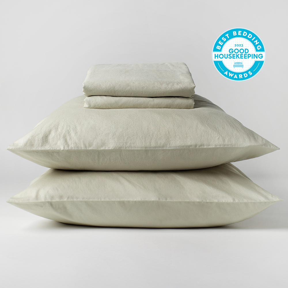 The Crisp percale bedsheet set - colour sage