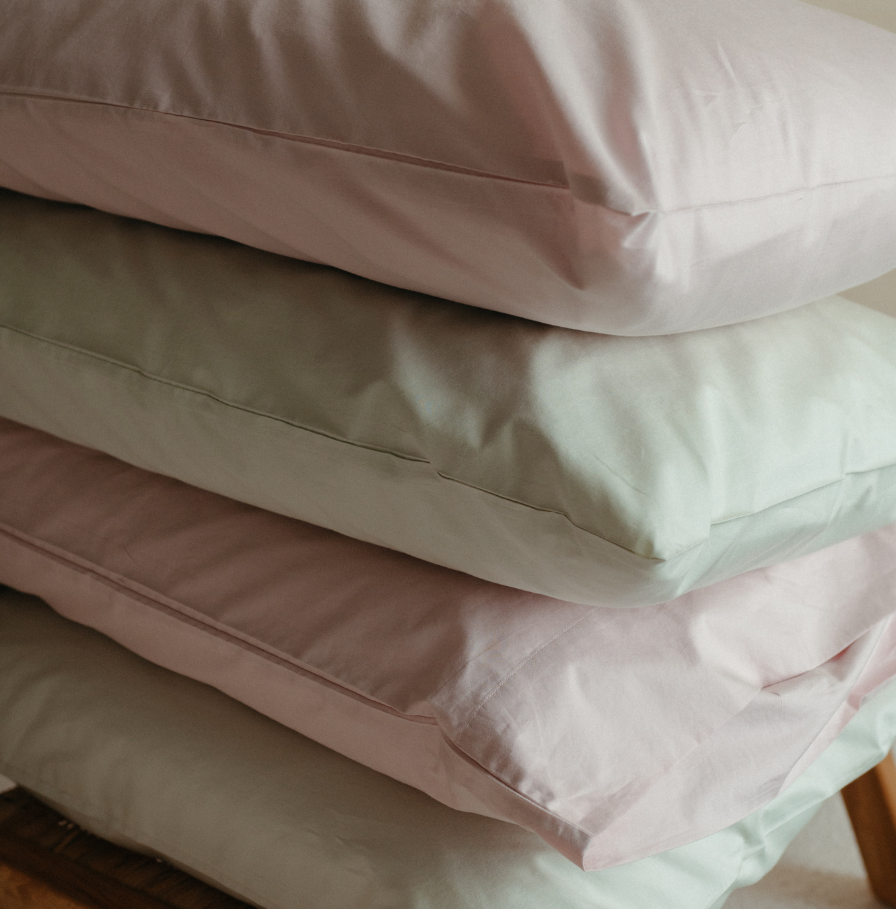 Breathable pillowcases - lilac and sage - sustainable bedding