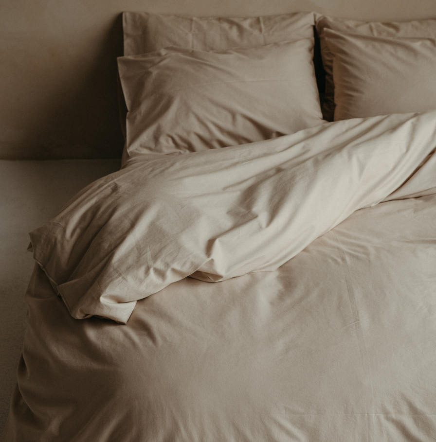Percale cotton bedding - Sand - Sustainable linens