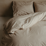 Percale cotton bedding -Sand - Breathable and cool