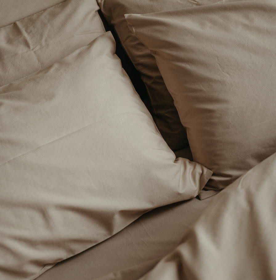Percale cotton pillow cases - Sand - Sustainable bed linens